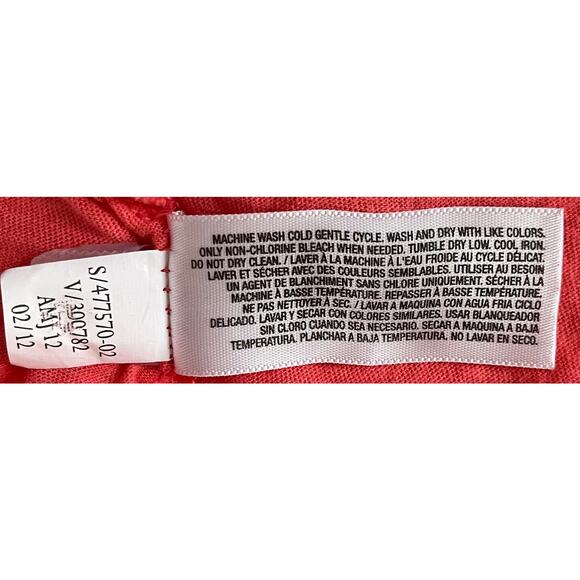 OLD NAVY V-NECK TANK TOP, SP, PEACH, FRONT TIE, NECK RUFFLES, ELASTIC WAIST - Picture 9 of 9